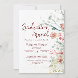 Watercolor Bloemen Bruids Brunch Uitnodiging