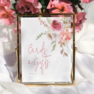Watercolor Bloemen Bruidsdiner Kaarten & Cadeaus Poster