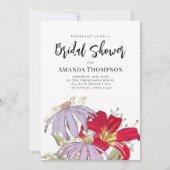 Watercolor Bloemen Bruidsdiner QR Code Uitnodiging (Voorkant)