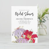 Watercolor Bloemen Bruidsdiner QR Code Uitnodiging (Staand voorkant)