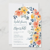 Watercolor Bloemen Bruidsdouche Aangepaste Boog Kaart (Voorkant)