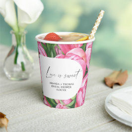 Watercolor bloemen - Bruidsdouche Papieren Bekers