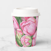 Watercolor bloemen - Bruidsdouche Papieren Bekers (Achterkant)