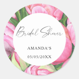 Watercolor bloemen - bruidsfeest ronde sticker
