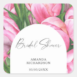 Watercolor bloemen - bruidsmeisjesfeest vierkante sticker
