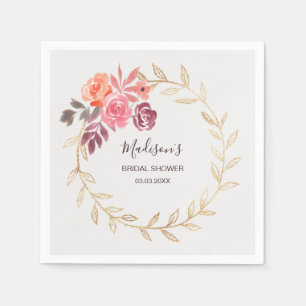 Watercolor Bloemen Bruidsshower Servet