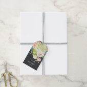 Watercolor Bloemen Bruiloft Cadeaulabel (Met Touw)