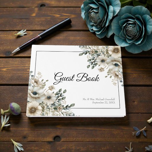 Watercolor Bloemen Bruiloft Gastenboek