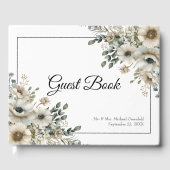 Watercolor Bloemen Bruiloft Gastenboek (Voorkant)