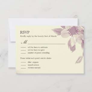 Watercolor Bloemen Bruiloft RSVP Kaart