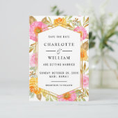 Watercolor Bloemen Bruiloft Save The Date (Staand voorkant)