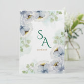 Watercolor Bloemen Bruiloft Uitnodiging (Staand voorkant)