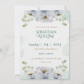 Watercolor Bloemen Bruiloft Uitnodiging (Achterkant)