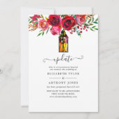 Watercolor Bloemen Bruiloft Update Kaart (Voorkant)