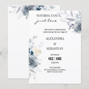 Watercolor Bloemen Bruiloftsreceptie Kaart