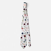 Watercolor Bloemen Burgundy Blush Navy Rozen Stropdas (Voorkant)