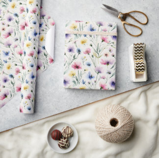 Watercolor Bloemen Cadeaupapier