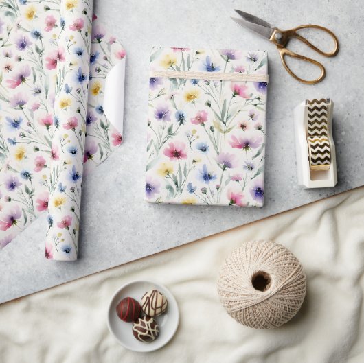 Watercolor Bloemen Cadeaupapier (Crafts)