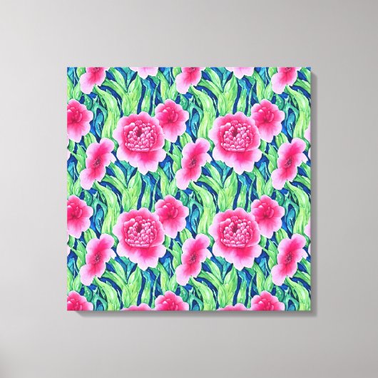 Watercolor Bloemen Canvasprint Canvas Afdruk (Voorkant)