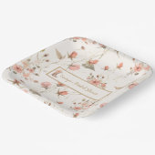 Watercolor Bloemen Cowboylaarzen Bruidsdouche Papieren Bordje (Gebogen)