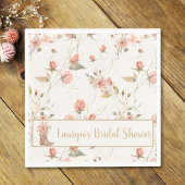 Watercolor Bloemen Cowgirl Bruidsmeisjes Uitnodigi Servet