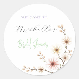 Watercolor Bloemen Cute Bruidsmeisjesfeest  Ronde Sticker