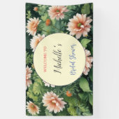 Watercolor Bloemen Cute Bruiloftsborrel Spandoek (Verticaal)