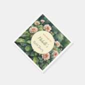 Watercolor Bloemen Cute Bruiloftsfeest  Servet (Hoek)