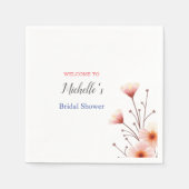 Watercolor Bloemen Cute Bruiloftsfeest  Servet (Voorkant)