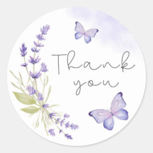 Watercolor Bloemen Dank Je Ronde Sticker