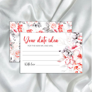 Watercolor bloemen date night ideeën. Date jar Briefpapier