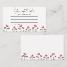 Watercolor bloemen Date night ideeën \ Date jar Informatiekaartje