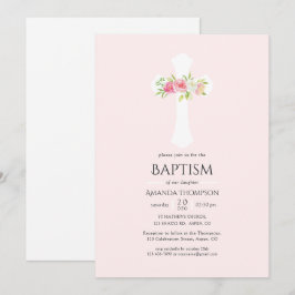 Watercolor bloemen doop of doopfeest kaart