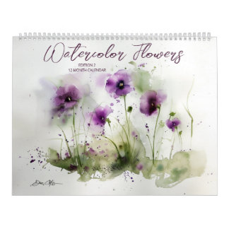 Watercolor Bloemen: Editie 2 Kalender