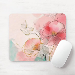 Watercolor Bloemen Elegante Achtergrond Muismat