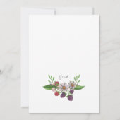 Watercolor Bloemen en Bessen Bruiloft Kaart (Achterkant)