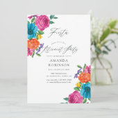 Watercolor Bloemen Feest Pensioenfeest Kaart (Staand voorkant)