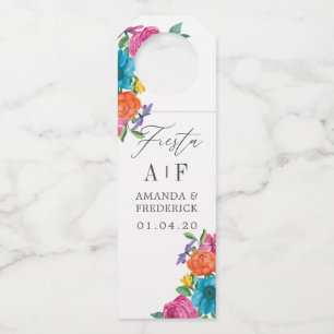 Watercolor Bloemen Fiesta Bruiloft Flessenhanger