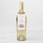 Watercolor Bloemen Fiesta Bruiloft Flessenhanger (Op fles)