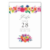 Watercolor Bloemen Fiesta Bruiloft Kaart (Achterkant)