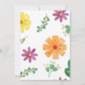 Watercolor Bloemen Fiesta Bruiloft Kaart (Achterkant)
