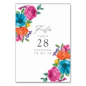 Watercolor Bloemen Fiesta Bruiloft Kaart (Achterkant)