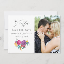Watercolor Bloemen Fiesta Bruiloft Save The Date