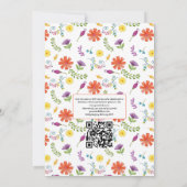 Watercolor Bloemen Fiesta QR Code RSVP Huwelijk Kaart (Achterkant)