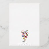Watercolor Bloemen Folie Uitnodiging (Achterkant)