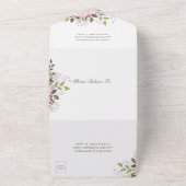 Watercolor Bloemen Frame Bruiloft All In One Uitnodiging (Buitenkant)