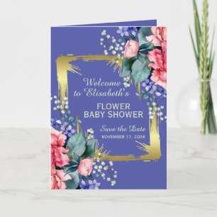 Watercolor Bloemen - Gouden Frame 10 Notitiekaartje