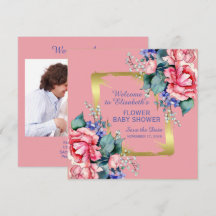 Watercolor Bloemen - Gouden Frame 10 + uw tekst
