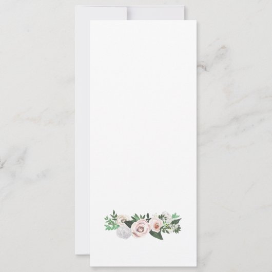 Watercolor Bloemen Groene Tafelsetting Bedankt Kaart (Achterkant)