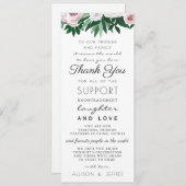 Watercolor Bloemen Groene Tafelsetting Bedankt Kaart (Voorkant / Achterkant)